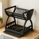 thumbnail image 5 of Escurridor de Platos de 2 Niveles, Negro, Grande, para Encimeras de Cocina | Soporte para Cubiertos | Plástico | 33 X 30 X 24 Cm | 1 Unidad | Rosa, 5 of 6