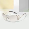thumbnail image 2 of Gafas de sol sin montura de gran tamaño UV400 (marco progresivo) Plata blanco 1Pc, 2 of 5