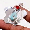 thumbnail image 2 of Caribbean Larimar Mozambique Garnet Gemstone Fashion Pendant Jewelry 2.2" SA 794, 2 of 2
