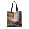 thumbnail image 1 of NUDECOR Sac Fourre-Tout en Toile Coloré Nature Skgafoss Polyester 16 X Paysage Arc-en-Ciel Cascade Sac Réutilisable Épaule Courses, 1 of 1