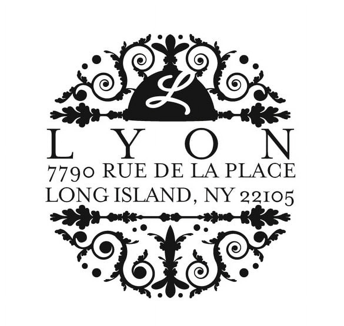 Personalized Round Self-Inking Rubber Stamp - The Lyon Script Initial