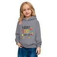 thumbnail image 5 of Tisuna Little Girls Boys Casual Hoodie 100Th Days Of School Print Long Sleeve Hooded Tops Comfortable Leisure Toddler Kids Autumn Winter Hoodies Grey Size 13-14 Years, 5 of 7