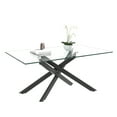 thumbnail image 3 of 39.37" Rectangular Glass Dining Table, Holaki Modern Tempered Glass Kitchen Table with Sturdy Metal Legs, Dinning Room Table for Home Dinner, Black, 3 of 10