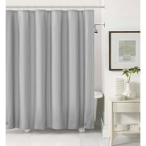 Gray PEVA 6 Gauge Heavyweight Shower Curtain Liner: Mildew Resistant, Water-Repellent, Grommets and Magnets