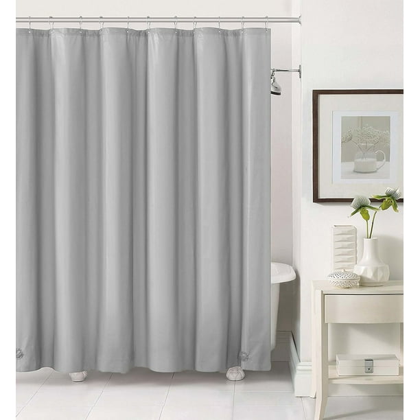 Gray PEVA 6 Gauge Heavyweight Shower Curtain Liner Mildew Resistant