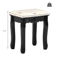 thumbnail image 3 of Zimtown Taburete de tocador Banco de maquillaje Taburetes de tocador Patas de madera de pino maciza Silla acolchada Asiento de piano Dormitorio,Black FCH contemporary, 3 of 6