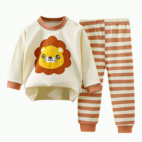 HCNTES Fall Baby Boy Pant Set Toddler Crewneck Long Sleeve Pullover Sweatshirt Sweatpant 2Pcs Winter Outfits Clothes(12-18 Months,Beige-1)
