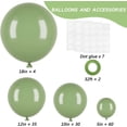 thumbnail image 2 of Rubfac 129 Piezas Globos Verde Salvia Globos de Látex Diferentes Tamaños 18 12 10 5 Pulgadas Kit de Globos de Fiesta Verde Oliva para Fiesta de Cumpleaños Graduación Baby Show, 2 of 5