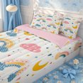 thumbnail image 3 of Erosebridal Nursery Cartoon Rainbow Zipper Full Size Comforter Sets with Fitted Sheet and 2 Pillowcases,Cute Moon Star Heart Zipper Bedding Set,Pink Blue Yellow,4pcs,Pink Reversible, 3 of 6