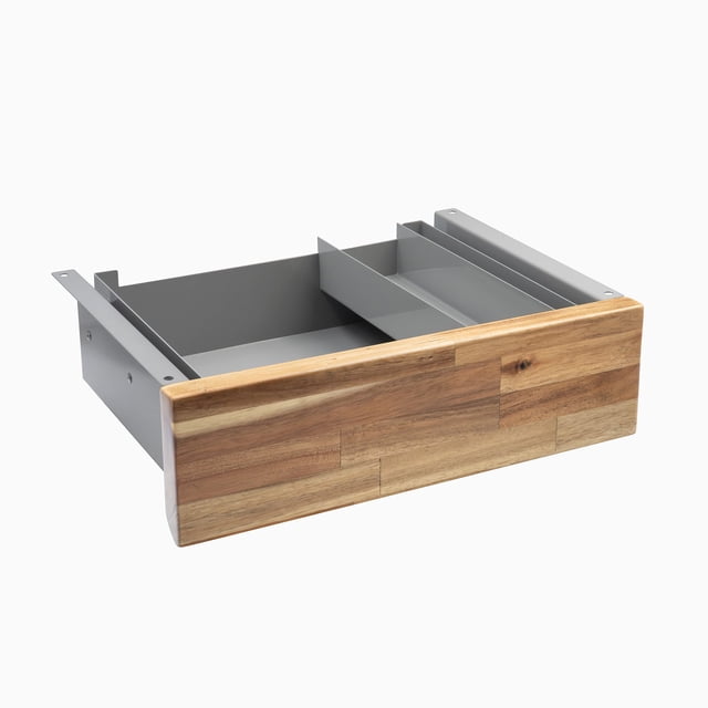 Desky Minimal Under Desk Drawer - Acacia Softwood / Grey