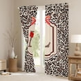 thumbnail image 3 of Castle Fairy Leopard Print Letter L Curtains Pack of 2 (42x84 Each) for Adults,Red Bow Design Curtains Blackout, 3 of 6