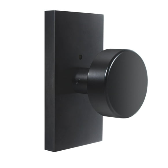 HIEMEY Matte Black Door Knobs Interior with Lock Modern Privacy Rectangle Door Knob Door Handles for Bathroom Bedroom