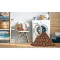 thumbnail image 2 of Ahgly Tapis Rond Lavable en Machine Intérieur Transitionnel Orange, 5 Pieds Rond, 2 of 7