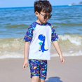 thumbnail image 4 of GYRATEDREAM Boys Two Piece Rash Guard Swimsuits Kids UPF 50+ Dinosaur Print Sunsuit Swimwear Sets Bathing Suit for L White1, 4 of 9