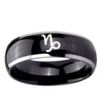 thumbnail image 2 of Capricorn Zodiac Dome Glossy Black 2 Tone Tungsten Men Ring 10MM, 2 of 2