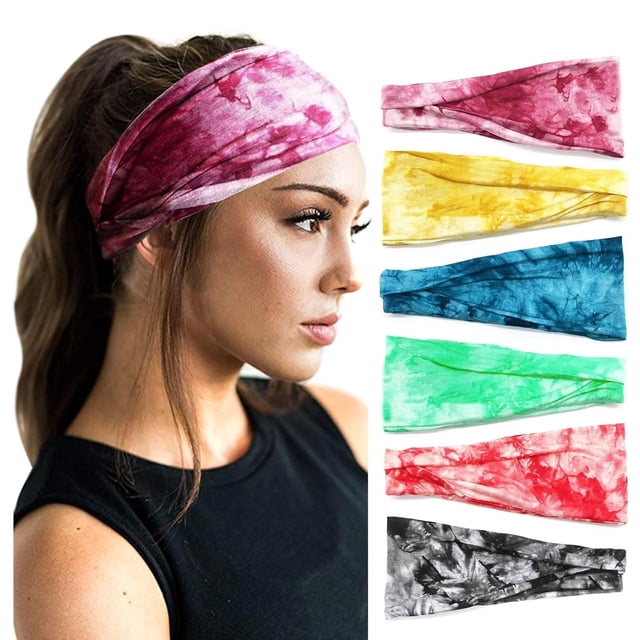 Diademas bohemias Crrynuo, paquete de 6, para mujer, con nudos estampados, diademas elásticas retorcidas, lindos accesorios para el cabello para niñas.