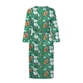 thumbnail image 4 of Yuyamidu Snowman Robe Christmas Long Gowns for Women Sleepwear Ladies Kimono Dress Gingerbread Man Long Sleeve Bathrobe Green Nightgown Sleepwear Size M, 4 of 7