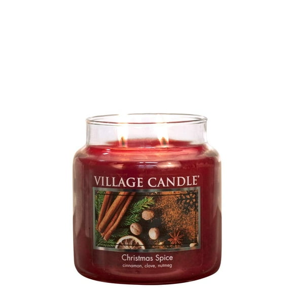 Village Candle Épice de Noël Bougie Parfumée en Pot de Verre 16 oz, Moyen