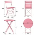 thumbnail image 7 of Emorefun Foldable Patio Set, 3 Piece Small Bistro Set with Round Table for Outdoor & Indoor, Pink, 7 of 7