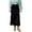 Black, variant on Wdgfv Women's Fringe Trim Suede Skirt High Waisted Pencil Dressy Fall Winter Midi Long Skirt