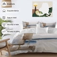 thumbnail image 3 of 3 Piece Beige Brown Blue Duvet Cover Set Twin Size, Microfiber Comforter/Quilt Cover with Corner Ties and 2 Pillowcases, Vintage Abstract Mottled Texture All Season Soft Bedding with Zipper Closure, 3 of 8