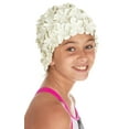thumbnail image 2 of Beemo Kids girls Swim Caps Age 7-14 Floral Petal Latex - White, 2 of 4