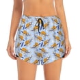 thumbnail image 3 of Uemuo Cute Sloth Pattern Women's Athletic Shorts High Waisted Running Shorts with Liner Pockets Gym Elastic Workout Shorts-Small, 3 of 9