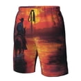thumbnail image 4 of Fotbe Sunset River Western Cowboy Trajes de Baño Estampados para Hombre, Shorts de Verano de Secado Rápido, Ropa de Playa, Bañadores-Small, 4 of 6