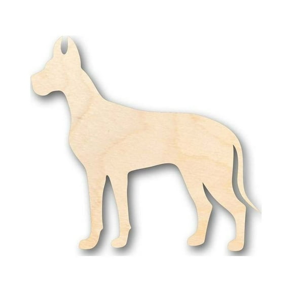 Unfinished Wood Great Dane Dog Shape - Animal - Pet - Craft - up to 46" DIY 18" / 1/8"