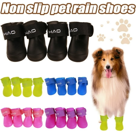 

Pet Rain Boots Waterproof Anti-Slip Paw Protection Rain Snow Shoes for Small and Medium Dogs New-Green-L