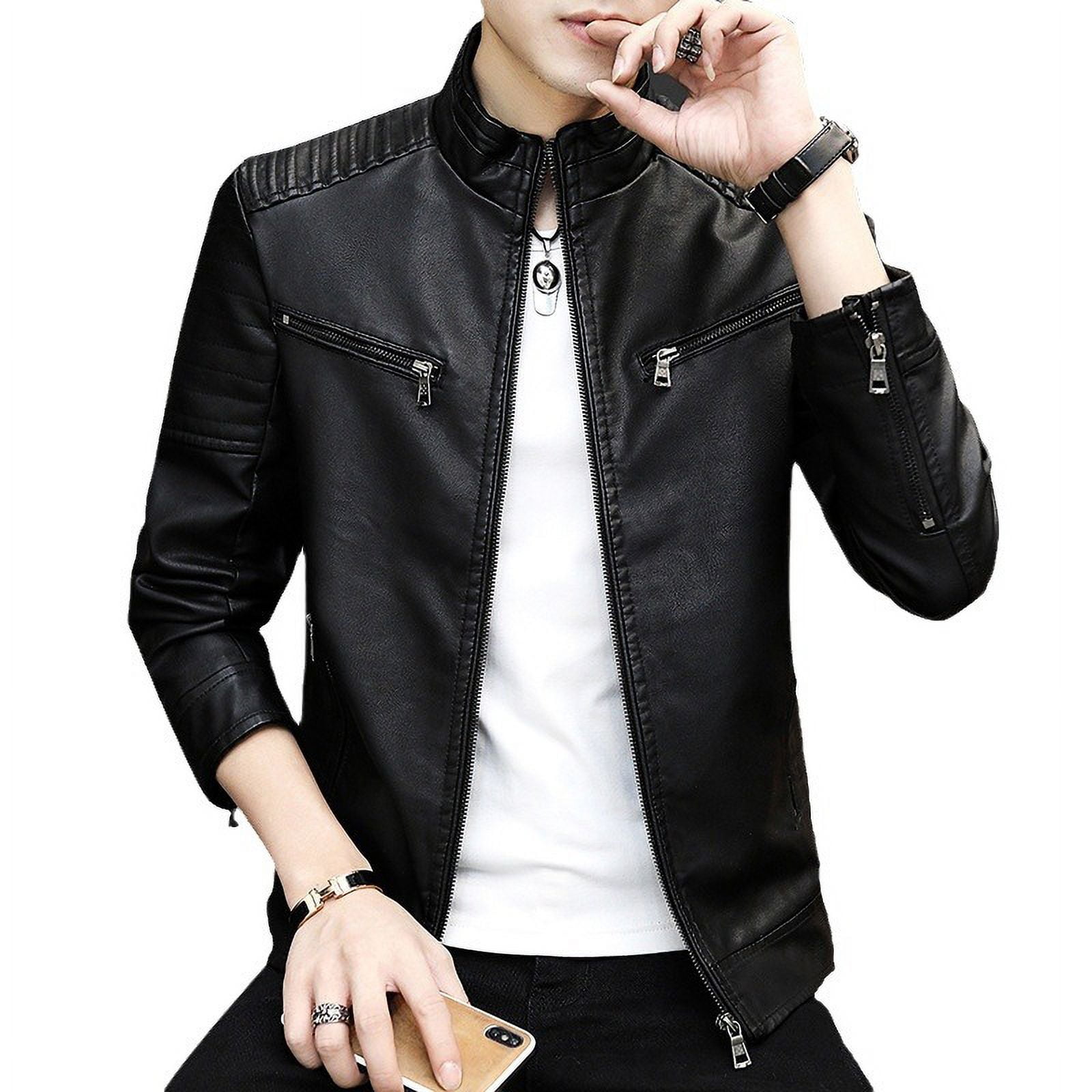 soerte カバーオール Stand collar leather 0055cf73-7283-4577-9bf7-