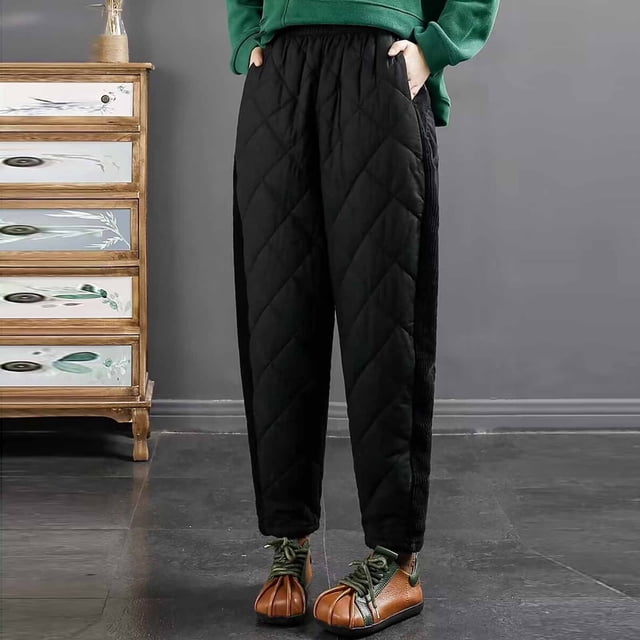 LSLJS Veste Chaude en Coton pour Femmes, Ample et Décontractée, Couleur Unie Patchwork Taille Élastique