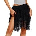thumbnail image 1 of Lace Bed Skirt Heart Skirt Disposable Table Skirts plus Size Mini Pleated Tennis Skirts for Women Women Lace Mini Low Rise Ruffle Layered Sheer Mesh Pleated A Line Summer Flowy Black M, 1 of 6