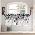 thumbnail image 3 of Grey Eucalyptus Tier Curtains, Gradient Retro Watercolor Leaves Light Filtering Kitchen Curtains, 2Pcs Rod Pocket Half Window Treatments Panels for Sink Cafe Cabinet Camper 27.5x24 Inches, 3 of 9