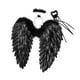 thumbnail image 3 of Alas de ángel con plumas y halo, disfraz de Halloween, alas decorativas Negro 45cmx45cm, 3 of 9