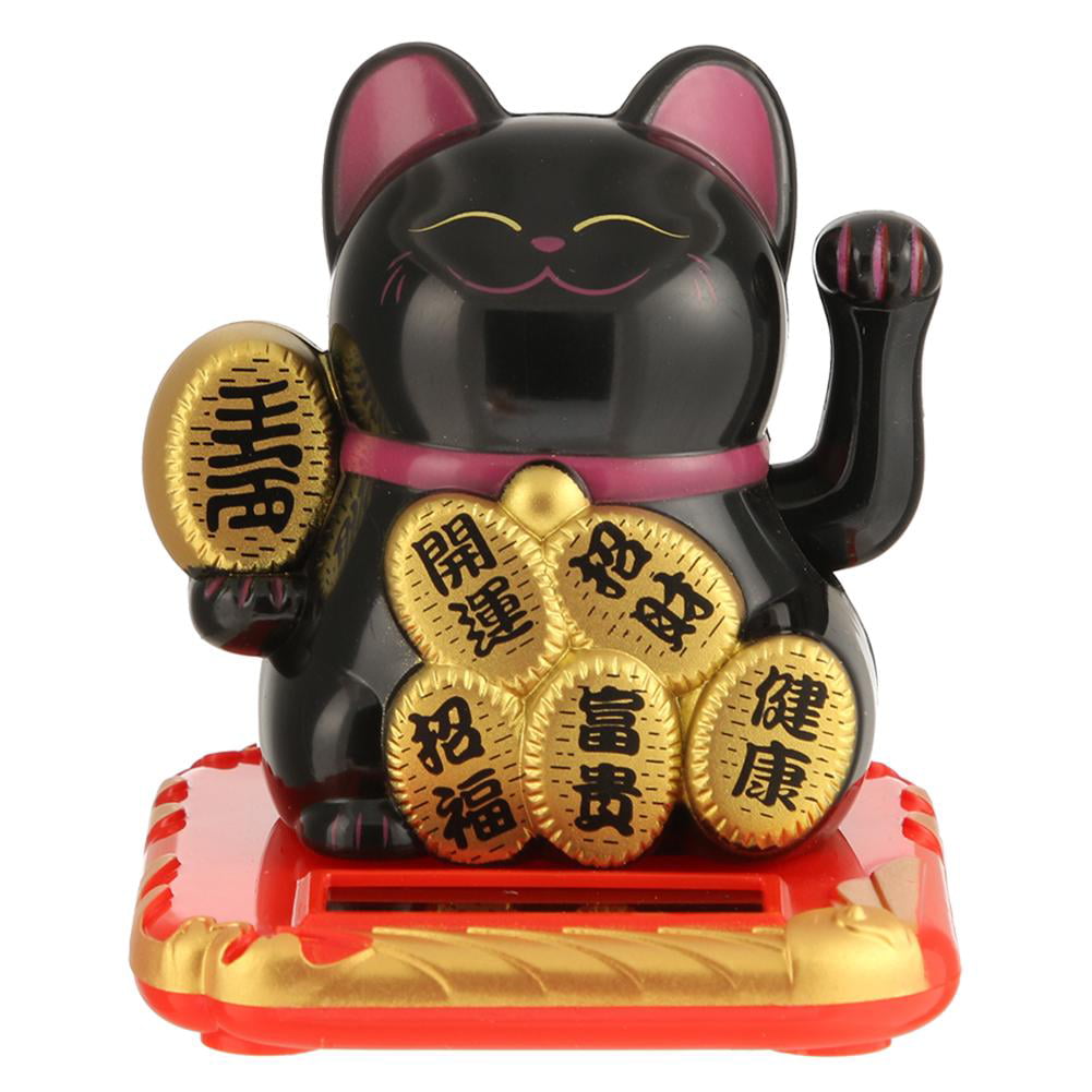 Chinese Lucky Cat Wealth Waving Shaking Hand Fortune Welcome Shop Ornament Craft 