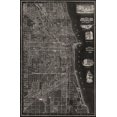 thumbnail image 2 of Blanchard 22x32 White Modern Wood Framed Museum Art Print Titled - Antique Map of Chicago, 2 of 4