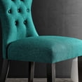 thumbnail image 4 of Maklaine Polyester Fabric and Rubberwood Dining Side Chair in Teal, 4 of 8