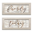 thumbnail image 2 of Gango Home Decor Contemporary Religious Typography Wall Art; Two Brown 18x8in Art Prints in Distressed White Frames, 2 of 6