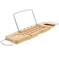 thumbnail image 1 of BESTYASH Bamboo Bathtub Tray for Home Use with NonSlip Handles for Wine and Snacks, Khaki Color, Expandable Design, 1 of 6