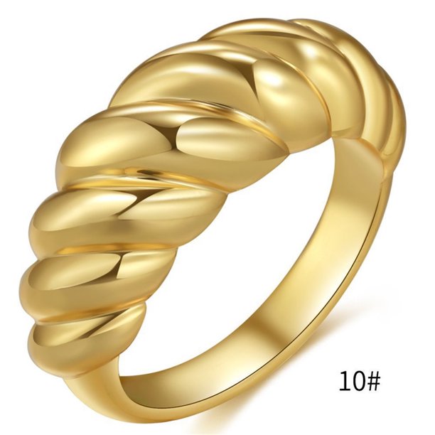 Anillos para mujer, regalos para mujer, nuevo anillo roscado para hombre y mujer, anillos de pareja, anillo chapado en oro, anillo de moda.