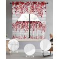 thumbnail image 2 of Red Eucalyptus Leaves Swag Curtains for Living Room/Bedroom Windows, Summer Botanical Weeping Wooden Kitchen Curtains and Valances Set 36 Inch Length, Light Filtering Swags Valance Curtain Panels, 2 of 5