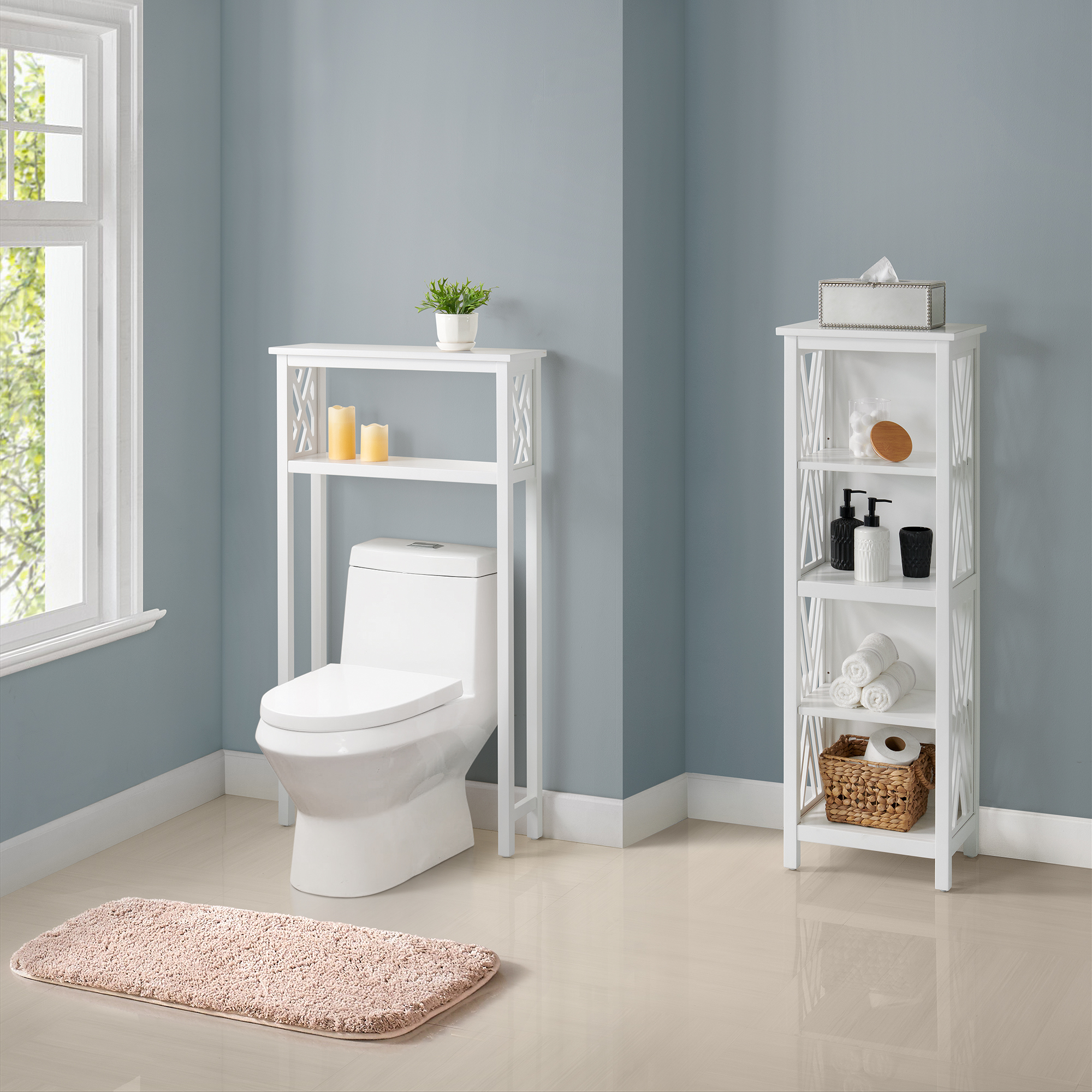 Coventry Over Toilet Open Storage Shelf, Bath Tall Storage Shelf
