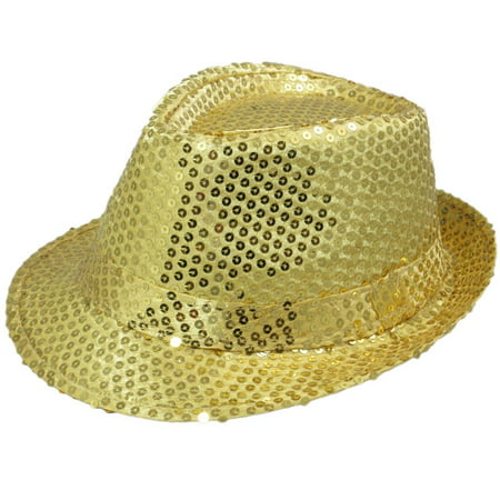Dancer Sequin Costume Hat: Gold