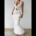 thumbnail image 4 of Conjunto de Dos Piezas para Mujer: Top con Cuello Halter y Falda con Frontal, Conjunto de Verano. XS, 4 of 10