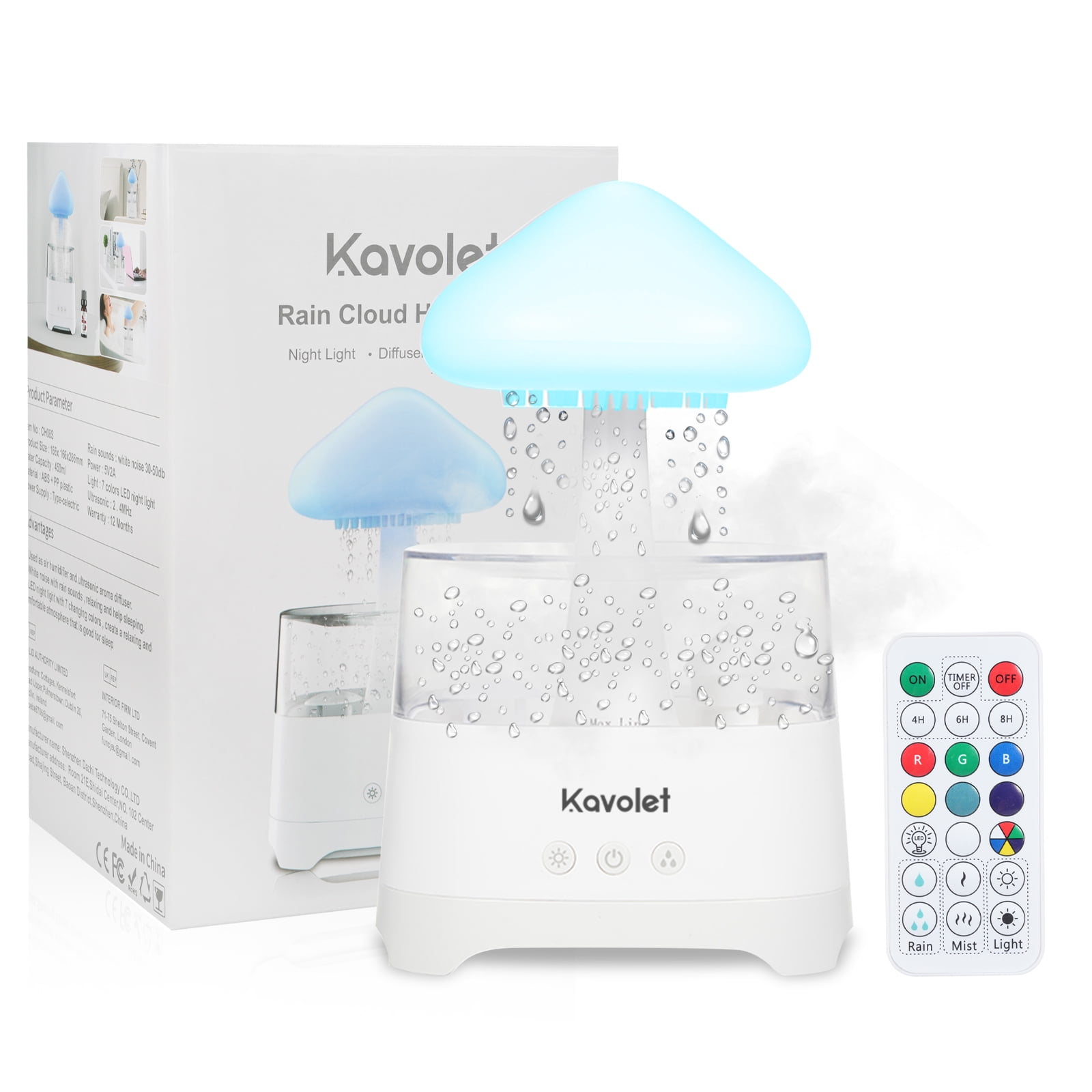 RAIN CLOUD NIGHT Light Humidifier with Raining Water Drop LED Light  Aromatherap. $58.84 - PicClick AU