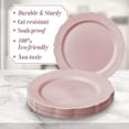 thumbnail image 4 of PARTY DISPOSABLE 20 PC DINNERWARE SET | 20 Dinner Plates | Heavyweight Plastic Dishes | Elegant Fine China Look | for Upscale Wedding and Dining (Vintage Collection  Blush | 10.25 Inch), 4 of 6