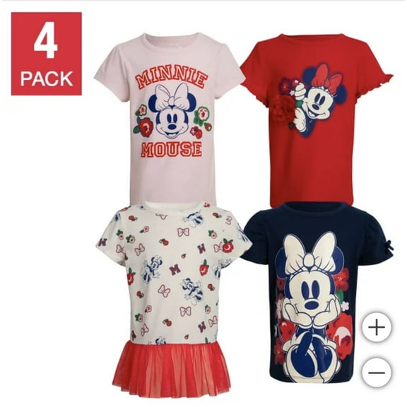 Disney Minnie Mouse Kids' 4-Pack Tees Size 5