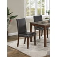 thumbnail image 4 of Dining Table 5pc Dining Set Espresso Finish Faux Leather 3x Chairs Bench Tufted Seat Faux Marble Top Dining Room, 4 of 6