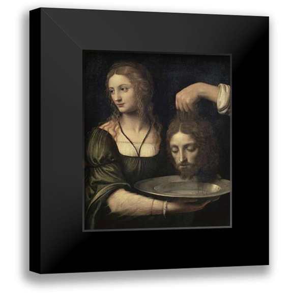 Luini, Bernardino 12x14 Black Modern Framed Museum Art Print Titled - Salome Receiving the Head of John the Baptist